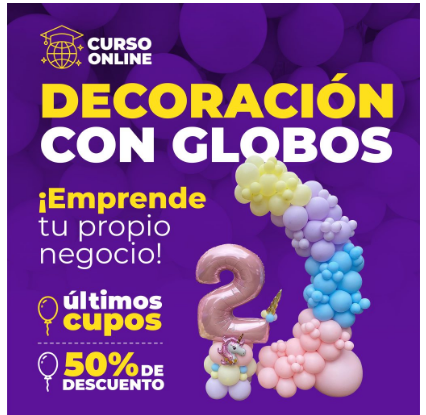 cómo conseguir el curso online de decoración con globos